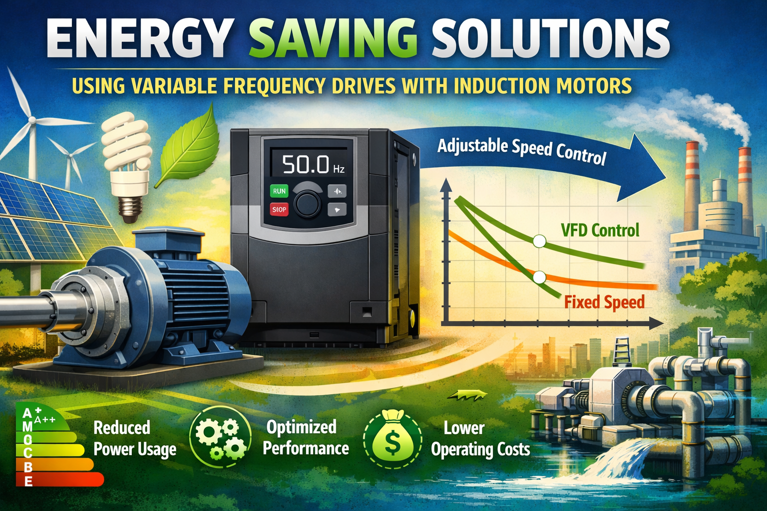 Energy Saving Solutions Using Variable Frequency Drives with Induction Motors