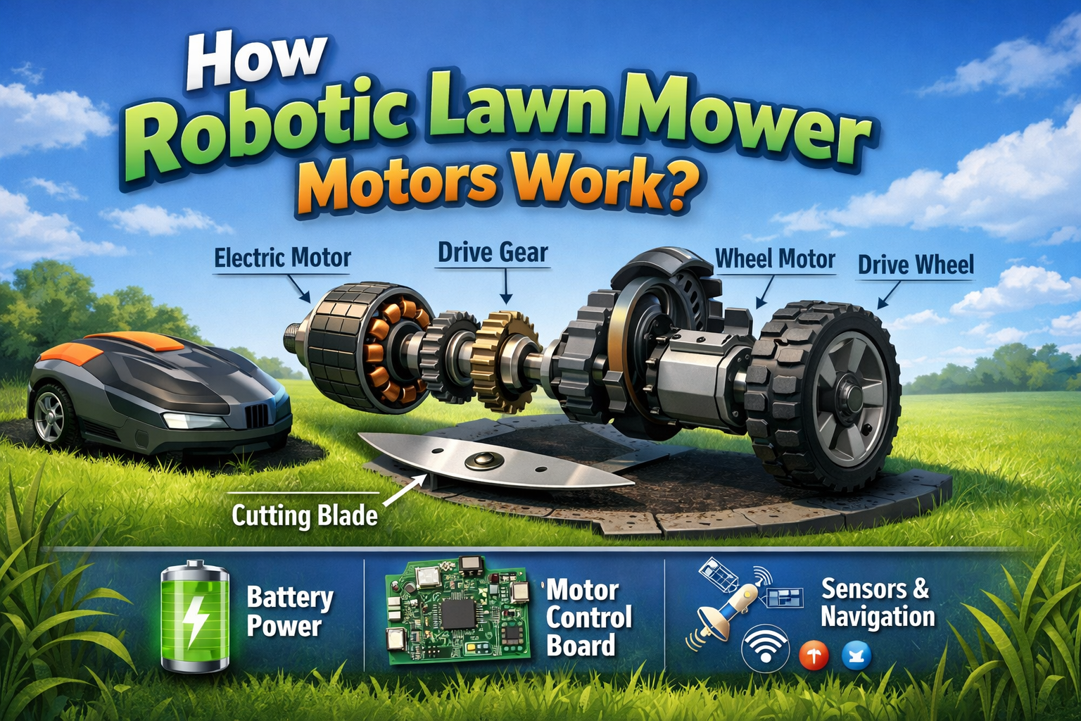 How Robotic Lawn Mower Motors Work?
