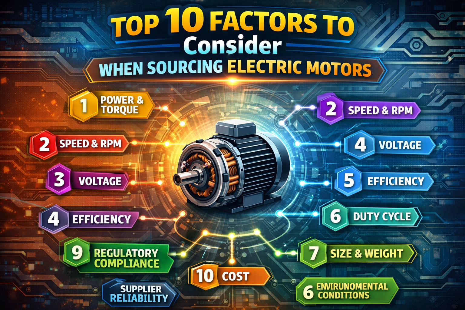 Top 10 Factors to Consider When Sourcing Electric Motors