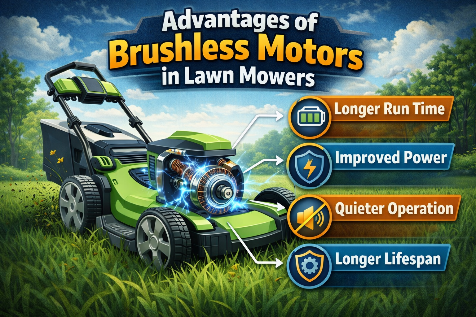 Advantages of Brushless Motors in Lawn Mowers