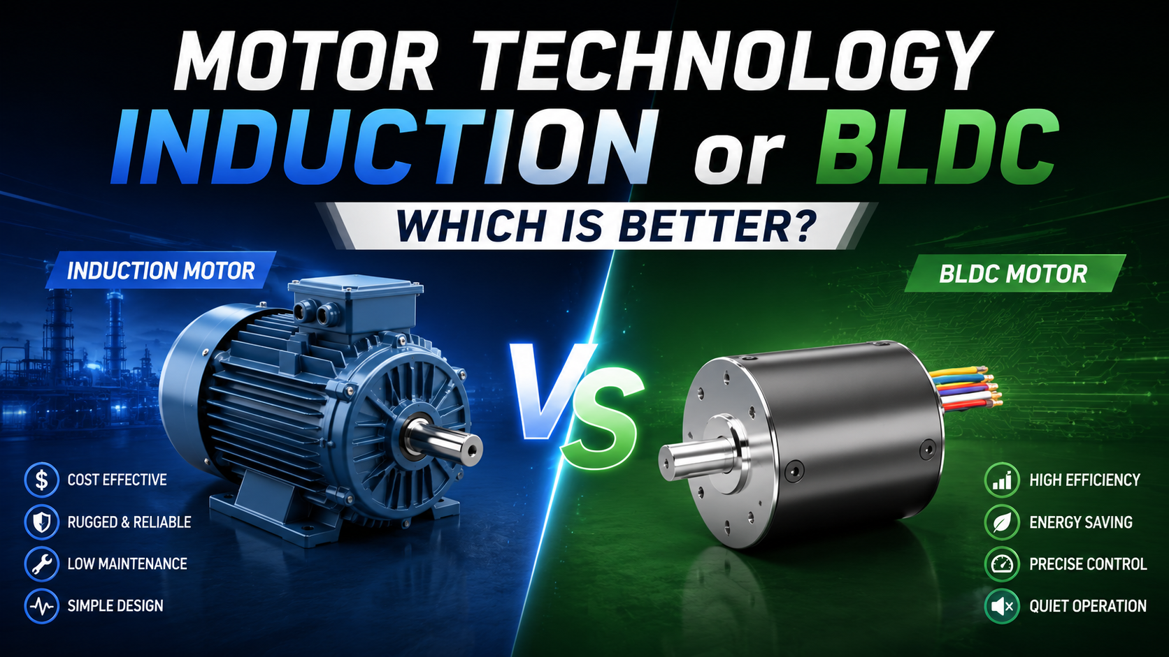 Motor Technology Induction or BLDC Which is Better?