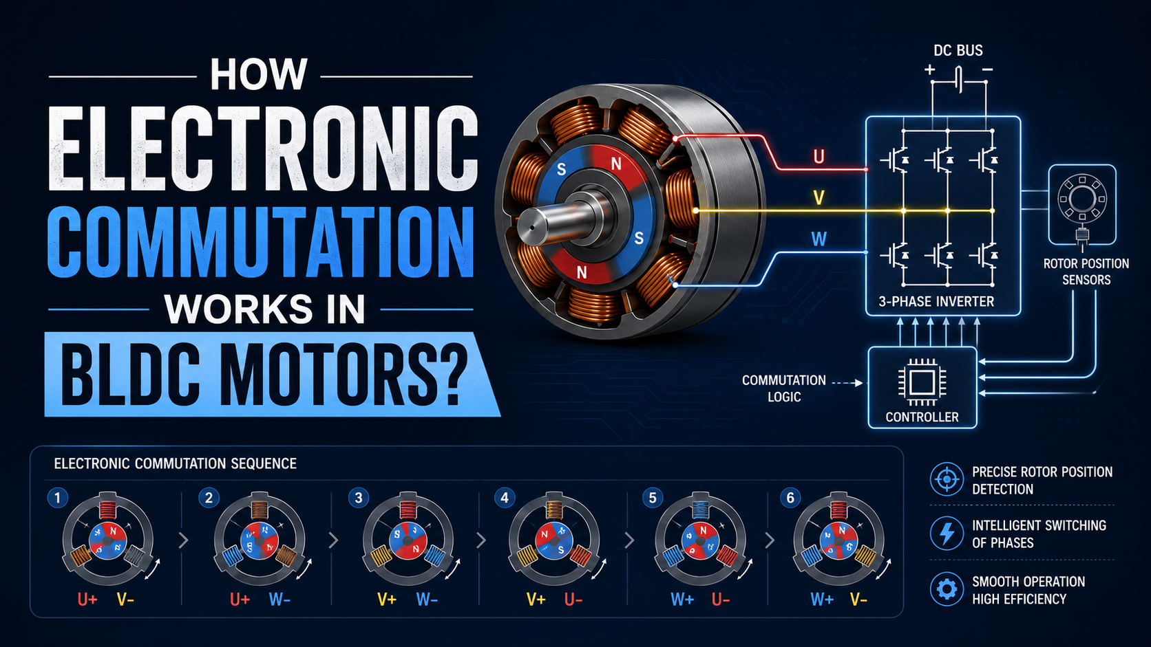 How Electronic Commutation Works in BLDC Motors?