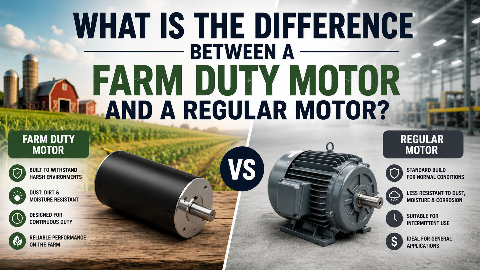 What is the difference between a farm duty motor and a regular motor