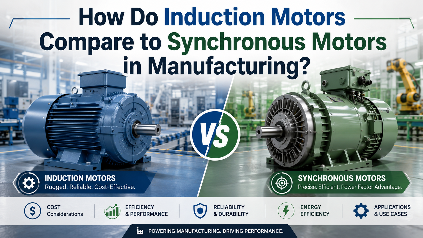 How Do Induction Motors Compare to Synchronous Motors in Manufacturing