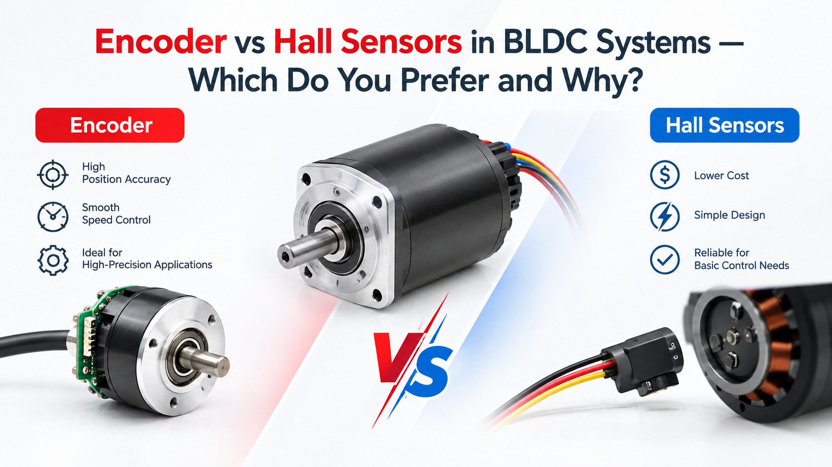 Encoder vs Hall Sensors in BLDC Systems — Which Do You Prefer?
