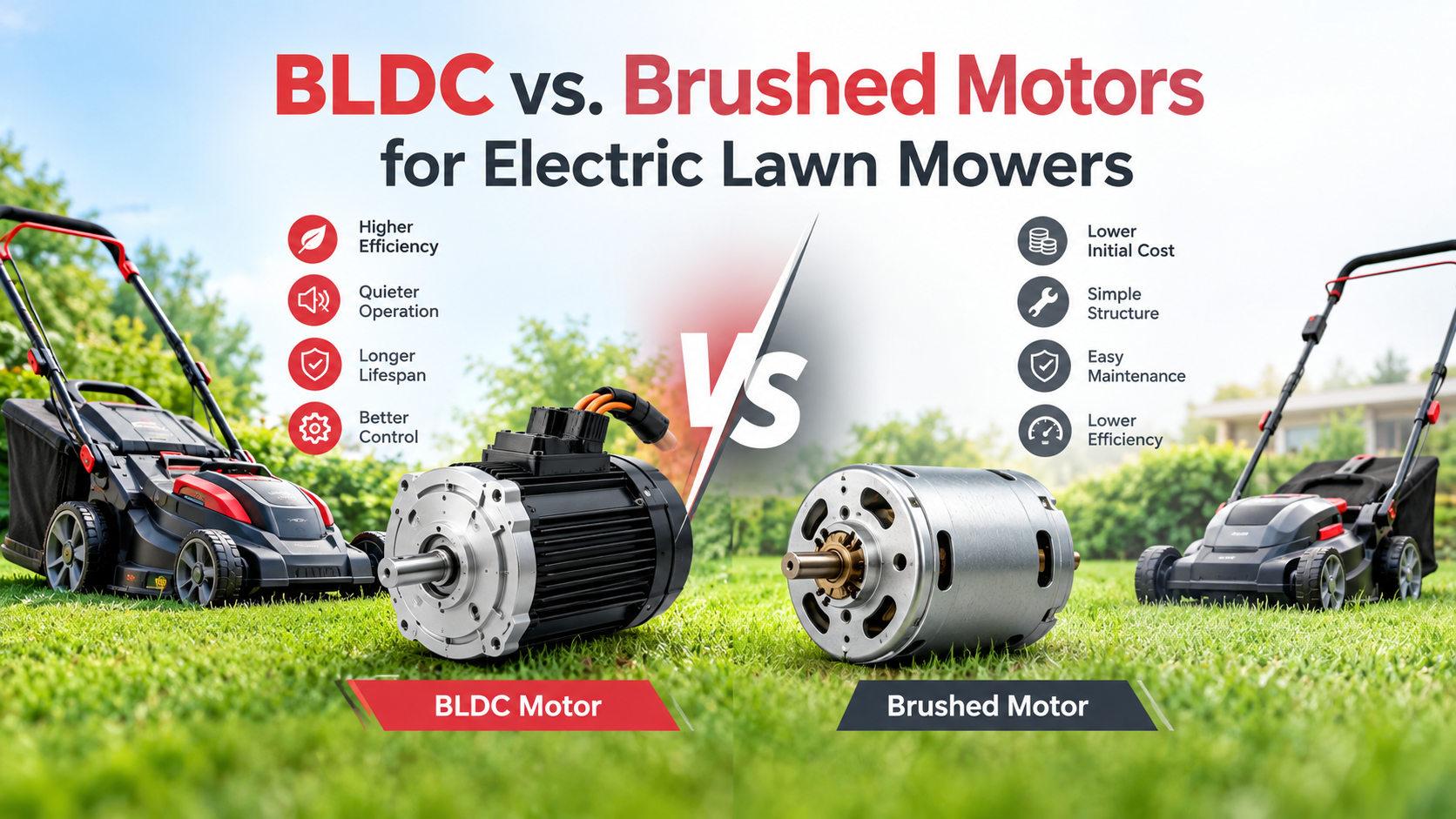 BLDC vs. Brushed Motors for Electric Lawn Mowers